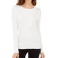 INC International Concepts Suéter Feminino Gola Redonda Lantejoulas Pulôver Branco - Tamanho X-Grande