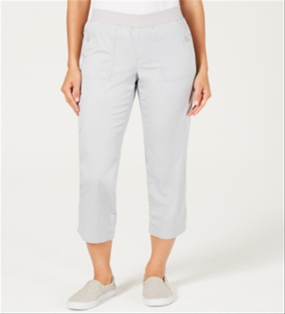 Calça capri feminina estilo &amp; co, cinza, tamanho pequeno