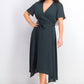 Vestido envelope feminino Alfani com bainha de lenço, verde, tamanho 10