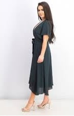 Vestido envelope feminino Alfani com bainha de lenço, verde, tamanho 10