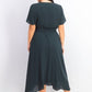 Vestido envelope feminino Alfani com bainha de lenço, verde, tamanho 10