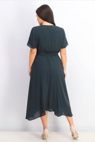 Vestido envelope feminino Alfani com bainha de lenço, verde, tamanho 10