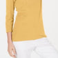 Blusa feminina Karen Scott de algodão com manga 3/4, amarela, tamanho X-S