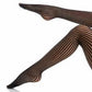Meia-calça feminina DKNY Net preta tamanho M