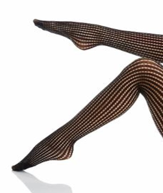 Meia-calça feminina DKNY Net preta tamanho M