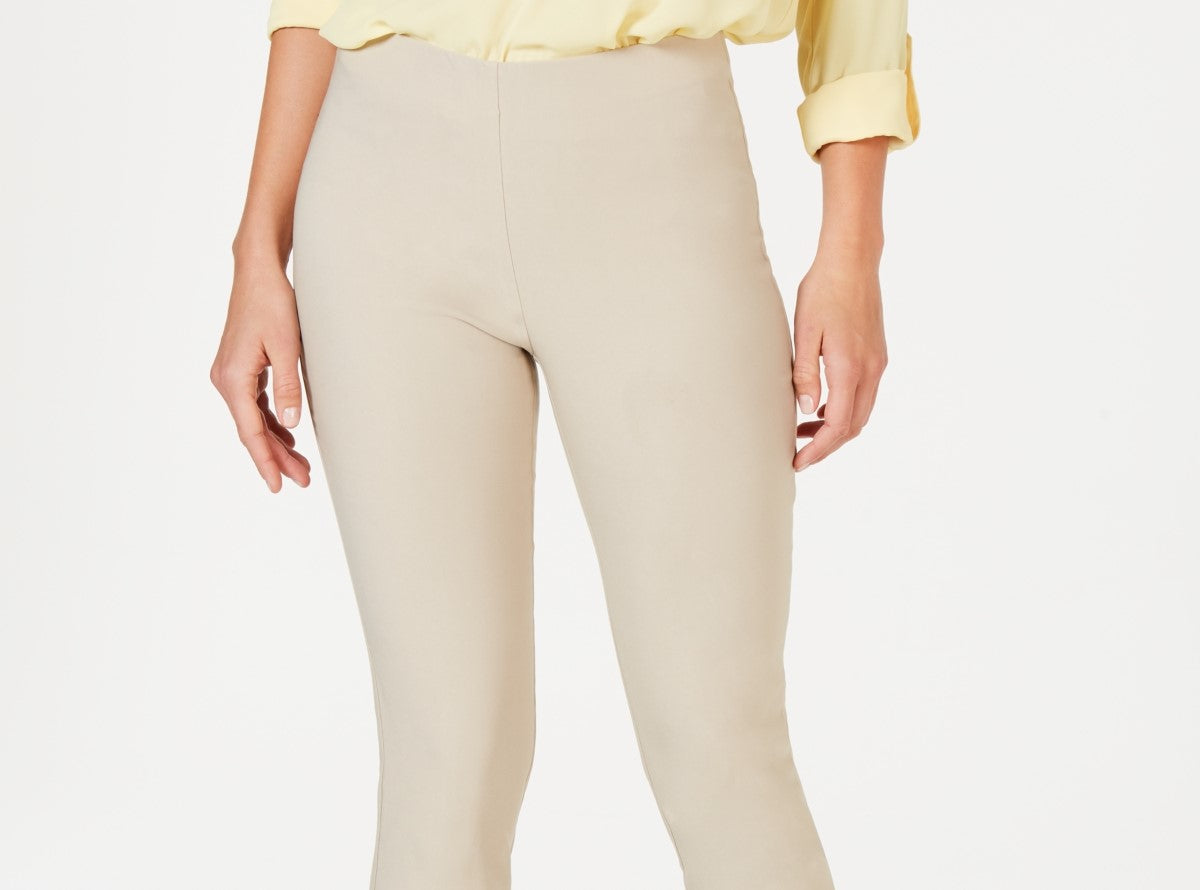 Calça Capri Chelsea Pull On Tummy Control Feminina Charter Club Bege Tamanho 14