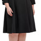 Vestido Tommy Hilfiger Feminino Plus Size com Mangas Botões e Ajuste Flare, Preto, Tamanho 20W