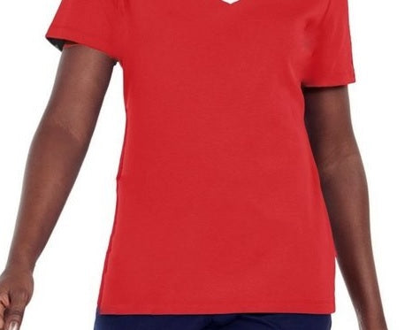 Karen Scott Top Feminino de Algodão com Acabamento em Treliça Vermelho Tamanho P