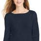Suéter de malha feminino com babados e bainha estilo &amp; co, azul, tamanho extragrande