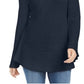 Suéter de malha feminino com babados e bainha estilo &amp; co, azul, tamanho extragrande