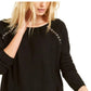 Suéter Peekaboo Grommet Feminino da INC International Concepts, Preto, Tamanho XX-Grande