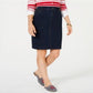 Saia jeans feminina Charter Club com controle de barriga, azul, tamanho 14