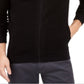 Cardigan Alfani Masculino com Zíper Frontal e Textura Jet, Preto, Tamanho XXG