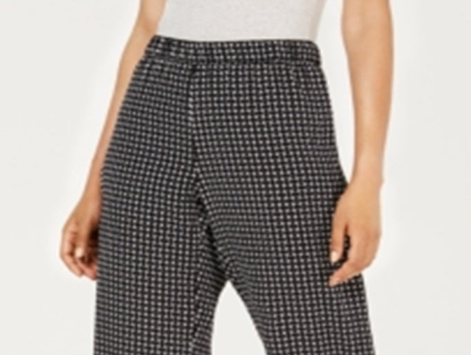 Calças estampadas femininas Alfani pretas tamanho pequeno extragrande