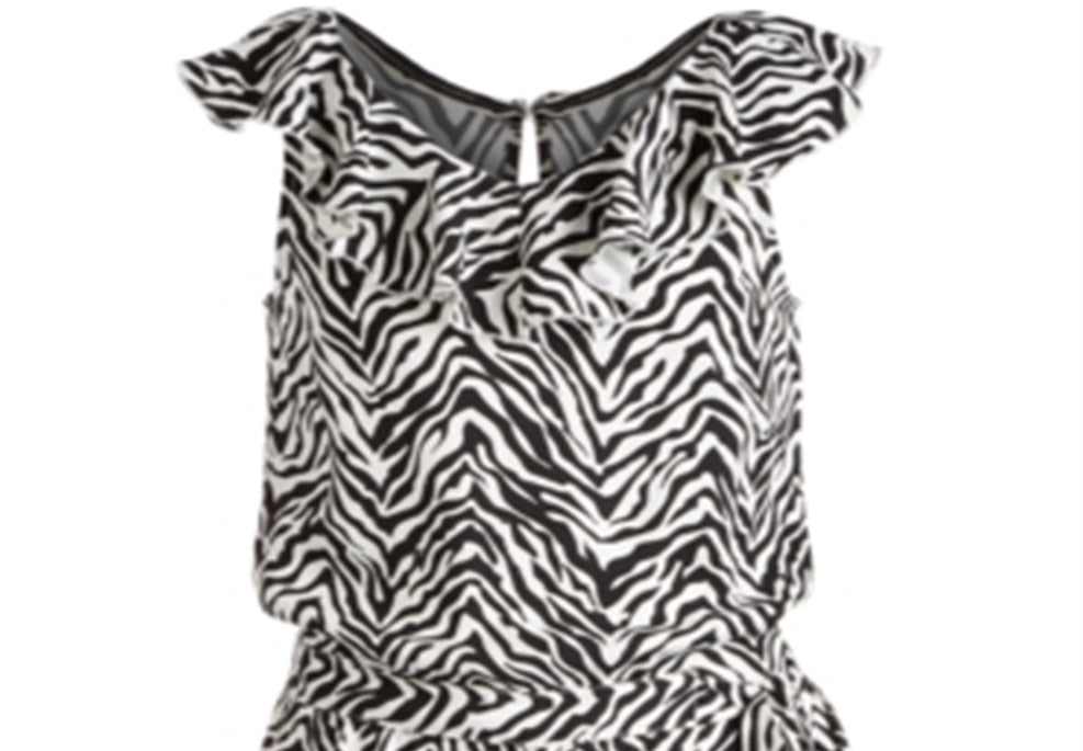 Macacão com estampa de zebra para meninas grandes da Epic Threads, branco, tamanho GG