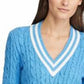 Suéter Ralph Lauren Feminino Manga Longa Gola V Azul Tamanho X-G