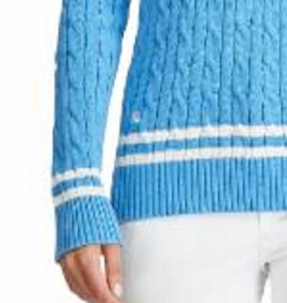 Suéter Ralph Lauren Feminino Manga Longa Gola V Azul Tamanho X-G