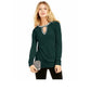 Suéter feminino com gola corrente da INC International Concepts, verde, tamanho médio