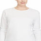Blusa feminina Lauren Ralph Lauren de manga comprida e gola redonda, plus size, branca, tamanho 1X