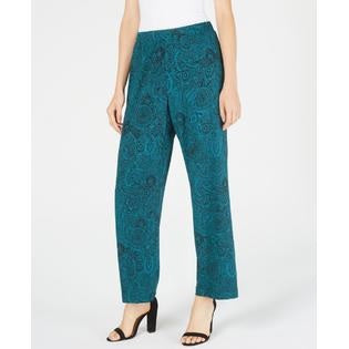 Calça feminina estampada NY Collection, verde, tamanho pequeno, grande