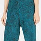 Calça feminina estampada NY Collection, verde, tamanho pequeno, grande