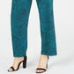 Calça feminina estampada NY Collection, verde, tamanho pequeno, grande