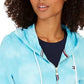 Tommy Hilfiger Moletom com capuz feminino de algodão tingido, azul, tamanho pequeno
