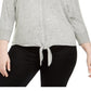 Suéter feminino com amarração frontal estilo &amp; co, cinza, tamanho médio