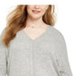 Suéter feminino com amarração frontal estilo &amp; co, cinza, tamanho médio