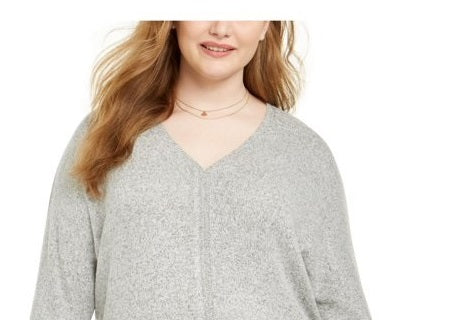 Suéter feminino com amarração frontal estilo &amp; co, cinza, tamanho médio
