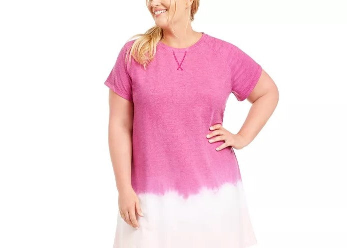 Vestido camiseta estampado tie-dye plus size Ideology rosa tamanho 1X