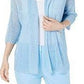 Cardigan quimono feminino Alfani com ponto aberto, azul, tamanho médio