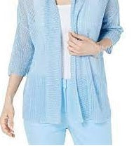 Cardigan quimono feminino Alfani com ponto aberto, azul, tamanho médio