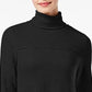 Suéter túnica feminino com costura exposta e gola simulada, preto, tamanho grande, estilo &amp; co
