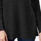 Suéter túnica feminino com costura exposta e gola simulada, preto, tamanho grande, estilo &amp; co