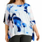 Blusa feminina Alfani com decote canoa e manga dolman, azul, tamanho extragrande