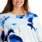 Blusa feminina Alfani com decote canoa e manga dolman, azul, tamanho extragrande