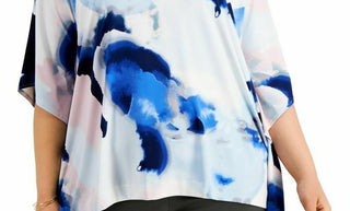 Blusa feminina Alfani com decote canoa e manga dolman, azul, tamanho extragrande