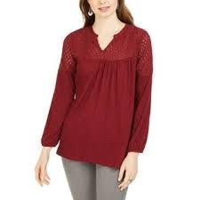 Top de crochê feminino estilo &amp; co, vermelho, tamanho GG