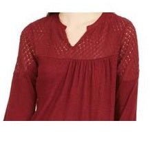 Top de crochê feminino estilo &amp; co, vermelho, tamanho GG