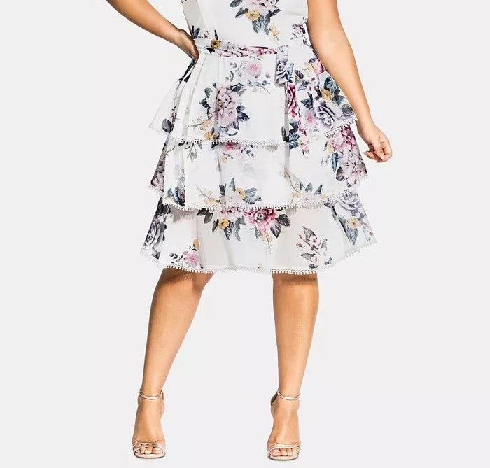 Vestido feminino City Chic Trendy Plus Summer Love, branco, tamanho 18W