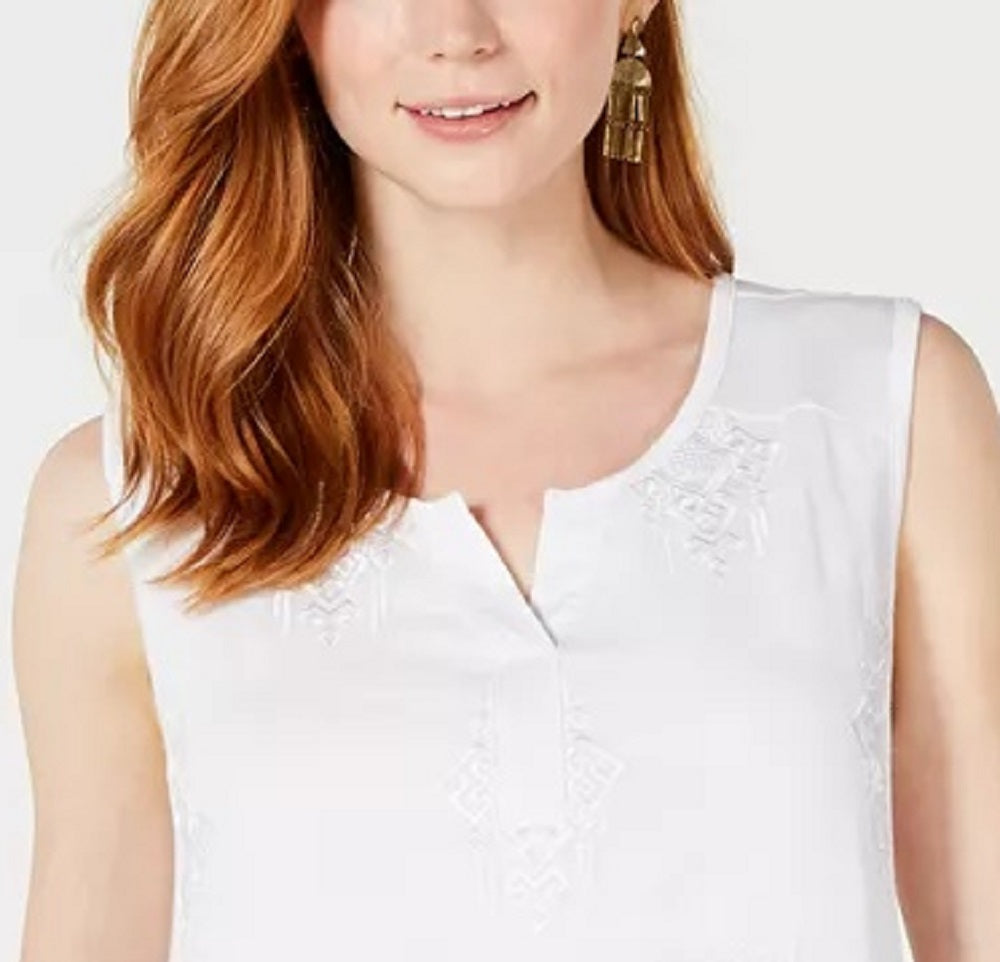 Regata feminina bordada estilo &amp; co rosa tamanho médio