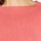 Blusa feminina Karen Scott com estampa canelada, manga comprida, gola redonda, rosa, tamanho pequeno G