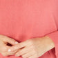 Blusa feminina Karen Scott com estampa canelada, manga comprida, gola redonda, rosa, tamanho pequeno G