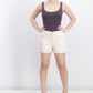 Shorts chino femininos Maison Jules com frente lisa, branco, tamanho 4