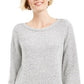 Karen Scott Suéter Feminino Gola Canoa Marmorizada Cinza/Branco Tamanho XS