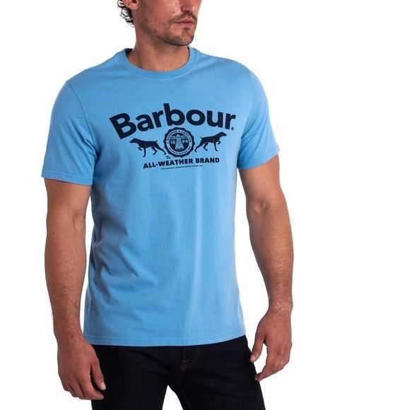 Camiseta masculina Barbour Max Logo Graphic Azul, tamanho médio