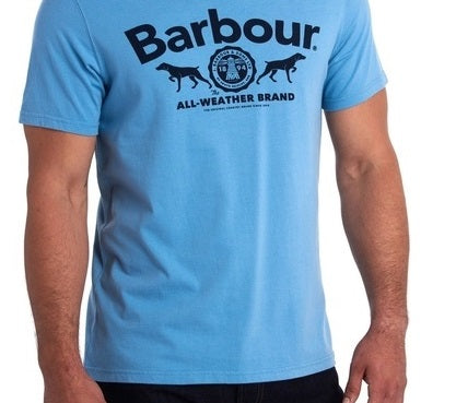 Camiseta masculina Barbour Max Logo Graphic Azul, tamanho médio