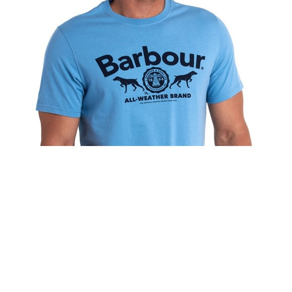 Camiseta masculina Barbour Max Logo Graphic Azul, tamanho médio