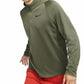 Camiseta de treino Nike Therma Quarter Zip masculina, verde, tamanho pequeno